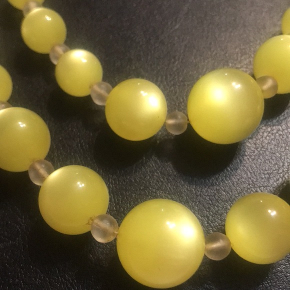 Vintage Lemon-drop Moonglow double strand beads Sterling silver - Picture 2 of 6